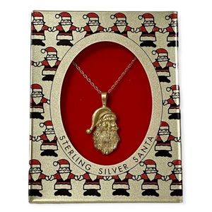 Vintage Sterling Silver Santa Claus Pendant